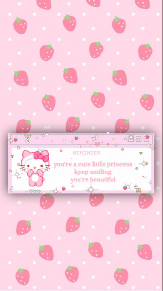 Hello Kitty Strawberry Wallpaper Pink
