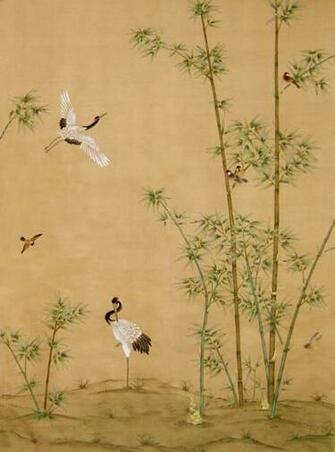 Chinoiserie Wallpaper Crane Grove