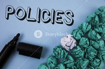 Handwriting Text Policies Concept Meaning Business Company Or