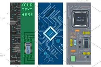Computer Ic Chip Template Microchip Brochure Circuit Board Design