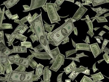S Dollar Banknote Lot Flying Concept Business Money Black