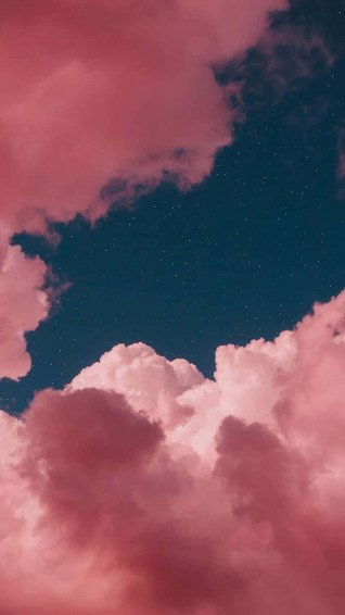 Pink And Blue Clouds Wallpaper