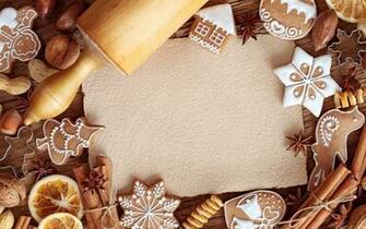 Preparation Of Christmas Cookies Desktop Wallpaper