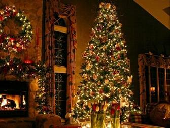 Wallpaper Christmas Tree Ornaments Fireplace