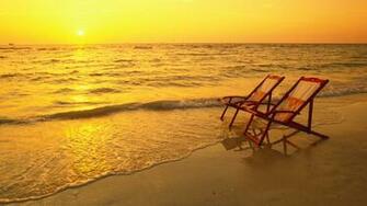 Empty Beach Chairs X Close
