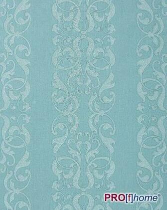 Edem Baroque Damask Wallpaper Stripes Teal Blue Pearl Effect