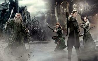 The Hobbit Gandalf Legolas Tauriel Middle Earth Poster Film HD