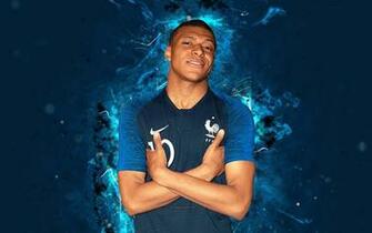 Scarica Sfondi Kylian Mbappe 4k Arte Astratta Francia
