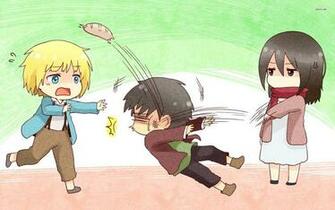 Attack On Titan Armin Arlert Eren Yaeger And Mikasa Ackerman HD
