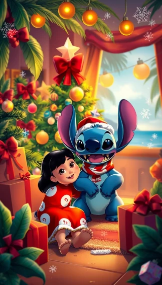 Lilo And Stitch Christmas Wallpaper