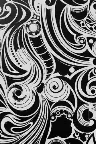 Black And White Swirls iPhone Wallpaper
