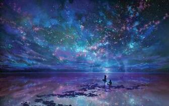 Night Stars Ocean Couple HD Desktop Wallpaper Image And Photos