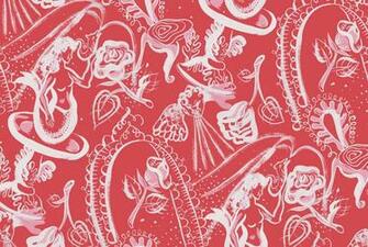 Vintage Mermaid Wallpaper Cherub And Chair By