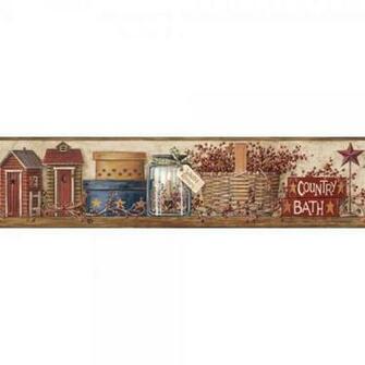 Country Book Bath Border Wallpaper Warehouse