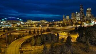 Seattle Washington Turn Road Lights City Wallpaper Background 4k