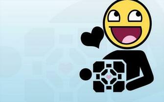 Portal Funny Companion Cube Meme Aperture Laboratories Awesome Face