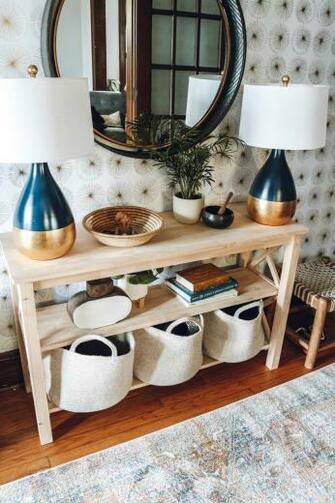 Entry Makeover With Removable Wallpaper And No Closet Nesting
