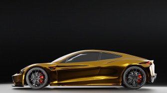 Tesla Roadster Gets Rendered In Gold For A Sheik S Pleasure