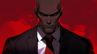 Hitman Agent Dark Red Desktop Wallpaper