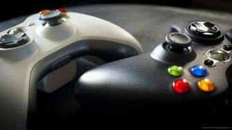 Black And White Xbox Gaming Controllers Wallpaper Picture For