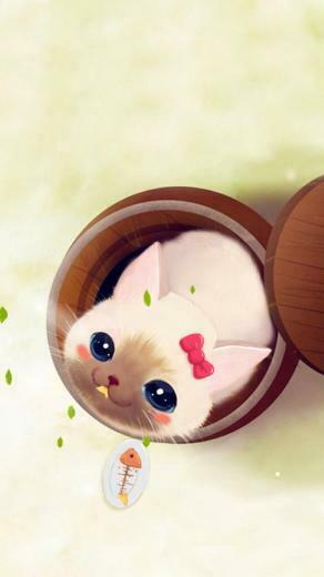 Cute Cup Kitten Wallpaper iPhone