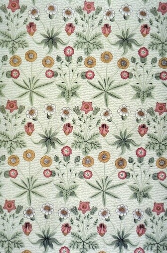 Vintage Ephemera Daisy Wallpaper Designed By William Morris