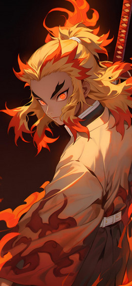 Demon Slayer Kyojuro Rengoku Custom Wallpaper HD