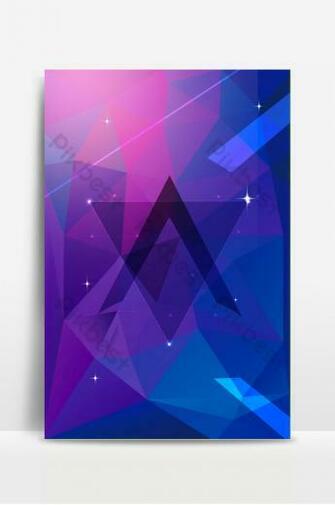 Blue Technology Cool Flat Geometric Background Poster