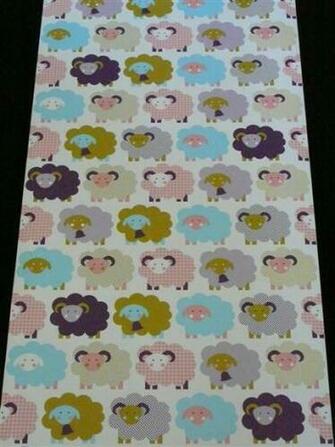 Sheep Kids Wallpaper Purple Pink