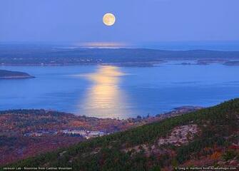 Jackson Lab Moonrise Acadia National Park Maine