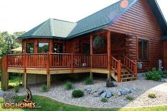 Golden Eagle Log Homes Summer Exterior Main Entry HD Wallpaper