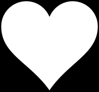 White Heart Black Background Outline Hi Png