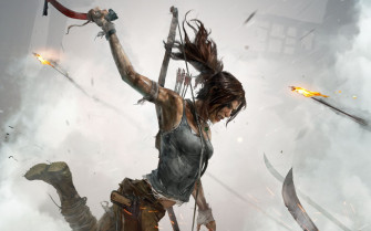 Lara Croft In Action Wallpaper