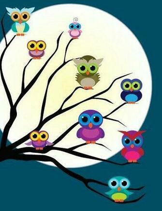 Drawings Moon Child Rooms Background Cute Cartoon Owl Night