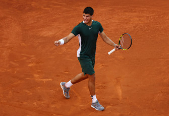 Emerging Tennis Sensation Carlos Alcaraz In Action