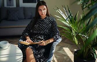 Wallpaper Girl Palma Polka Dot Dress Book Sergey Fat