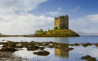Castle Stalker On An Island In Loch Linnhe Scottish Highlands Scotland
