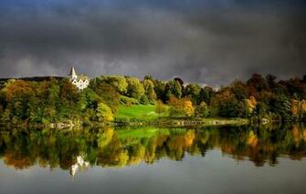 Wallpaper Photo Nature Autumn Forest Bay Norway Bergen