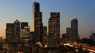 Seattle City Night Buildings Beautiful Scenery Wallpaper