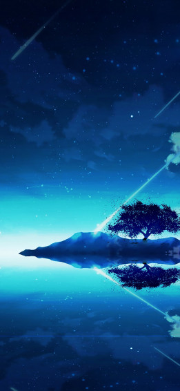 Anime Scenery Night Sky Clouds Horizon 4k Wallpaper