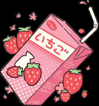 Aesthetic Strawberry Milk Png Wallpaper