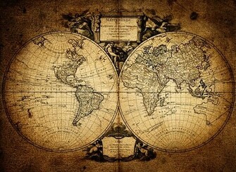 Vintage Map Wallpaper World Ink
