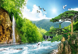 Wall Mural 3d Wallpaper Natural Scenery Of Waterfall Murals
