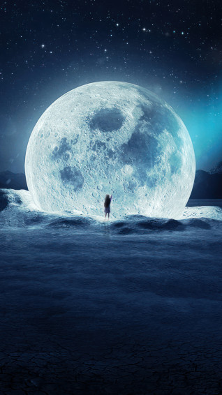 Moon Night Sky Wallpaper