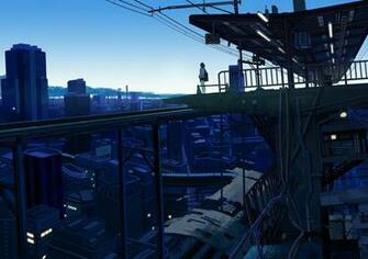 Japanese Anime City Wallpaper Top