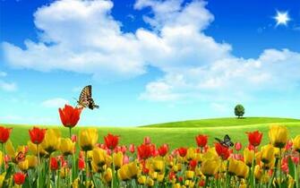 Screensavers Widescreen Field Tulips Screensaver