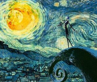 Skellington On A Starry Night By Opheliact