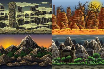 Mountain Pixel Art 2d Game Background Craftpix Net