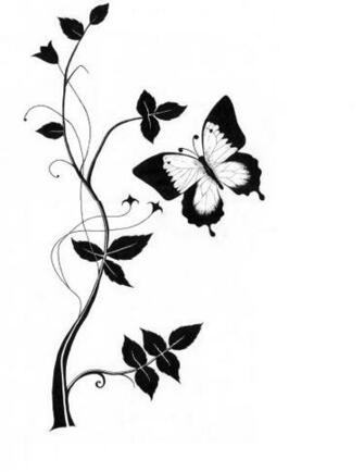 Cute Butterfly Line Drawing Clip Art