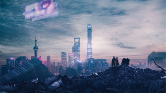 Cyberpunk Burn The City 1440p Resolution HD 4k Wallpaper Image